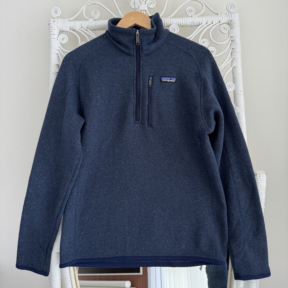Patagonia Better Sweater Mens Medium Blue Navy 1/4 Zip Pullover Fleece Knit